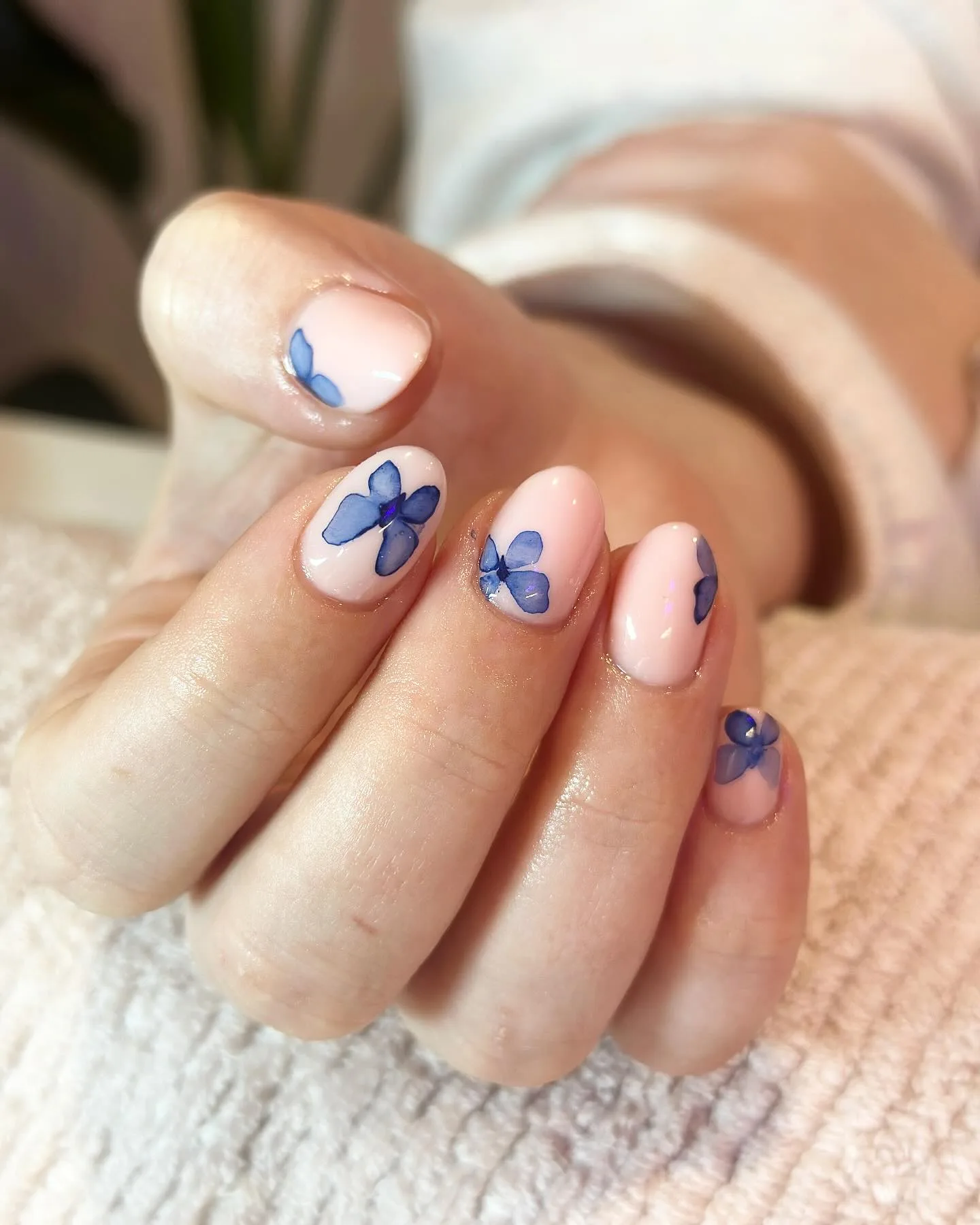 Watercolor butterfly nail art
